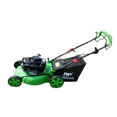Green Petrol Powered Lawn Mowers 22 Inch Hand Push Type For Family