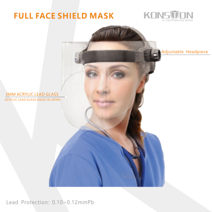 Adjustable X Ray Protective Equipment , Acrylic Lead Full Face Shield Mask