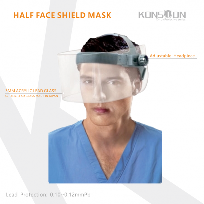 Adjustable X Ray Protective Equipment , Acrylic Lead Full Face Shield Mask
